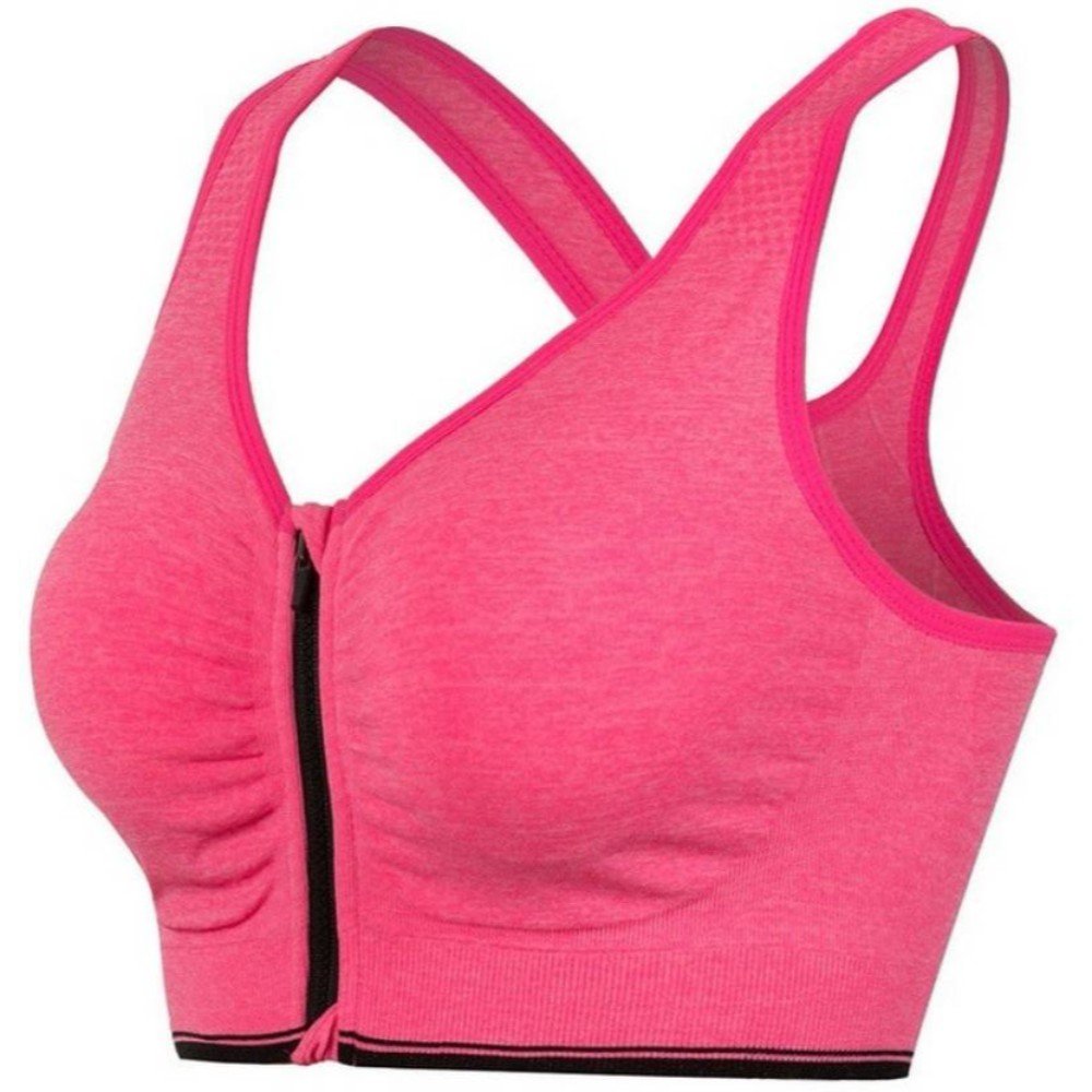plumbury Women's Nylon Padded Frontzip Closure Racerback Sports Bra For Gym, Yoga-picture-20
