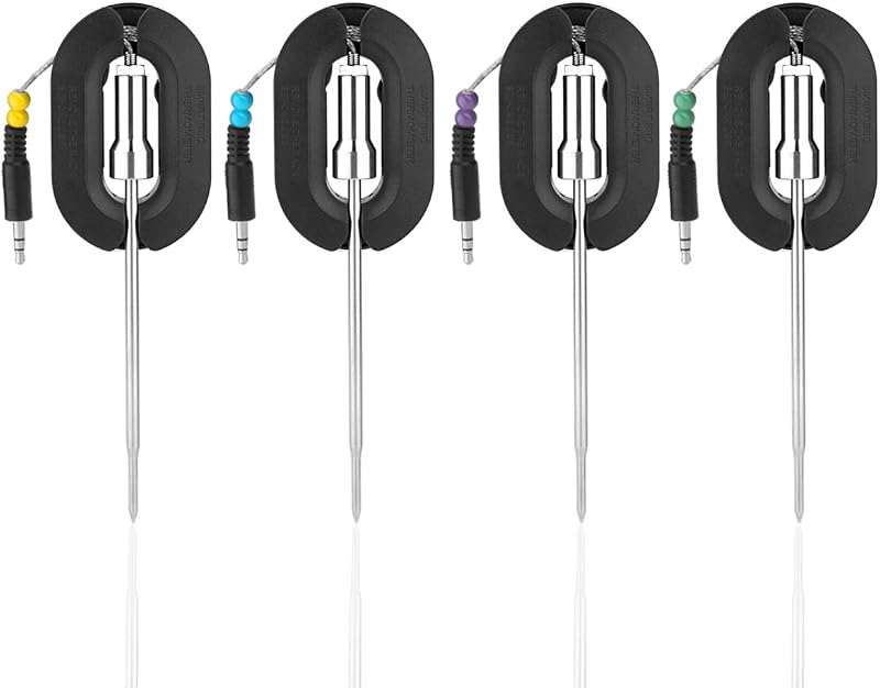Replacement Probes 4 Packs Improved Stainless Steel Additional Probes Wire for Grill Thermometer by WEINAS