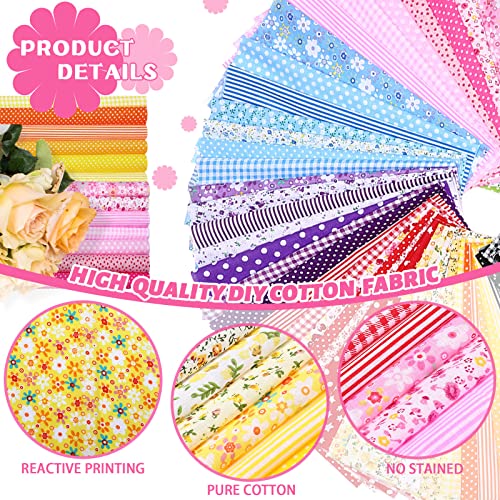 Tudomro QQ-TUDOMRO-1450 100 Pcs 10 X 10 Inches Cotton Fabric Square No Repeat Patchwork Fabrics Cotton Printed Craft Fabric Patchwork Bundles Quilting Fabric Craft thumb #2