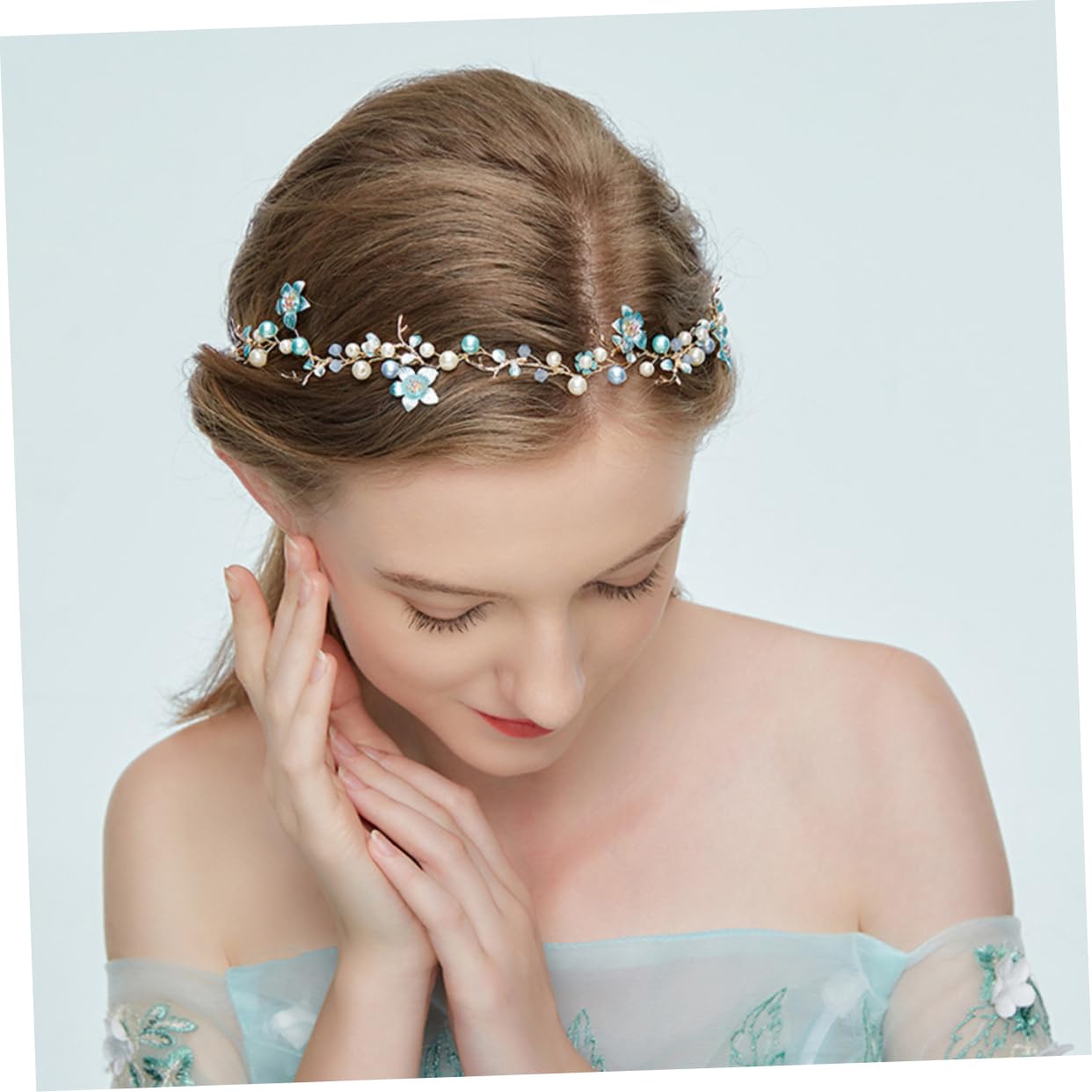 DOITOOL 3pezzi Elegante Fascia Per Sposa Con Fiori Lega e Perle Artificiali Accessorio Per Matrimonio e Cerimonie Decorazione Per Damigelle e Occasioni Speciali