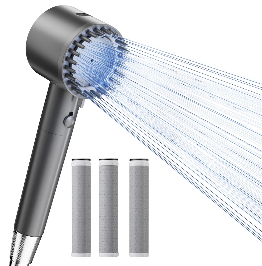 Cobbe Cabezal de ducha con filtro perfumado, cabezal de ducha de alta presión de agua dura con filtro de 20 etapas, modo de pulverización 4+1, potente lavado a presión integrado para eliminar el cloro