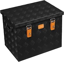 Alubox Original - STRONG - Alu Riffelblech 3mm - Schwarz - Transportkiste Pritschenbox 70 Liter - Innenmaße: L 50 x B 35 x H 40 cm - BLACK EDITION ABX-R70