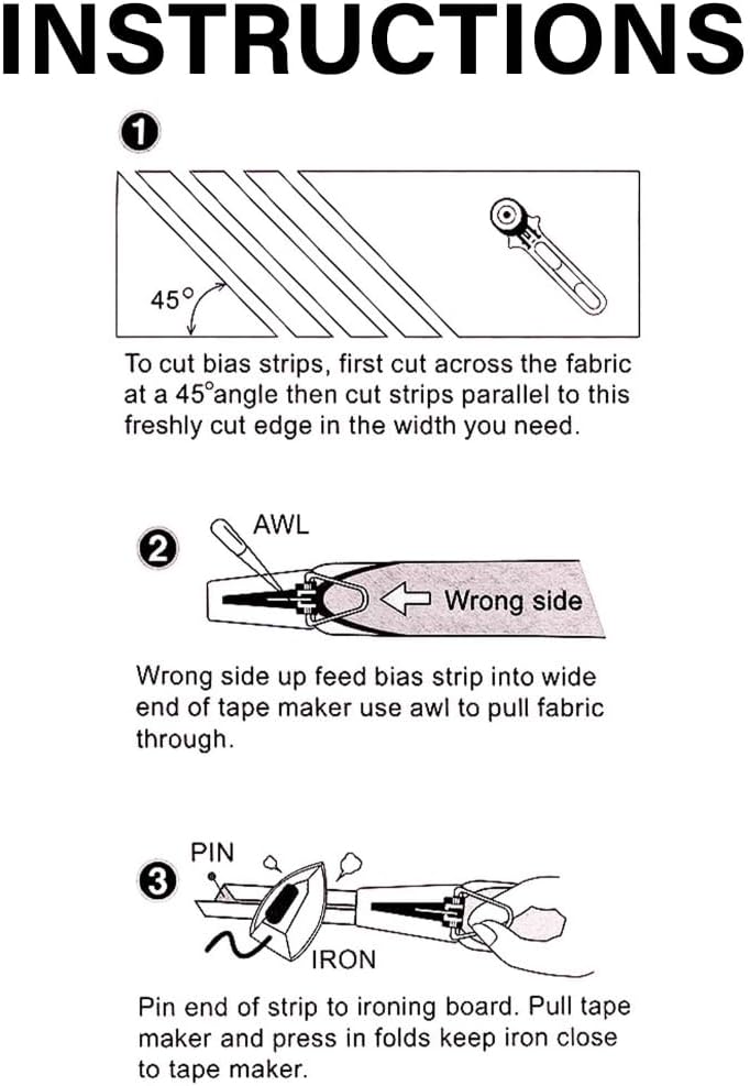Practical Bias Tape Makers Kits 7 Size 6/9/12/15/18/21/25mm Handmade Quilting Tool for Fabric Sewing and Quilting