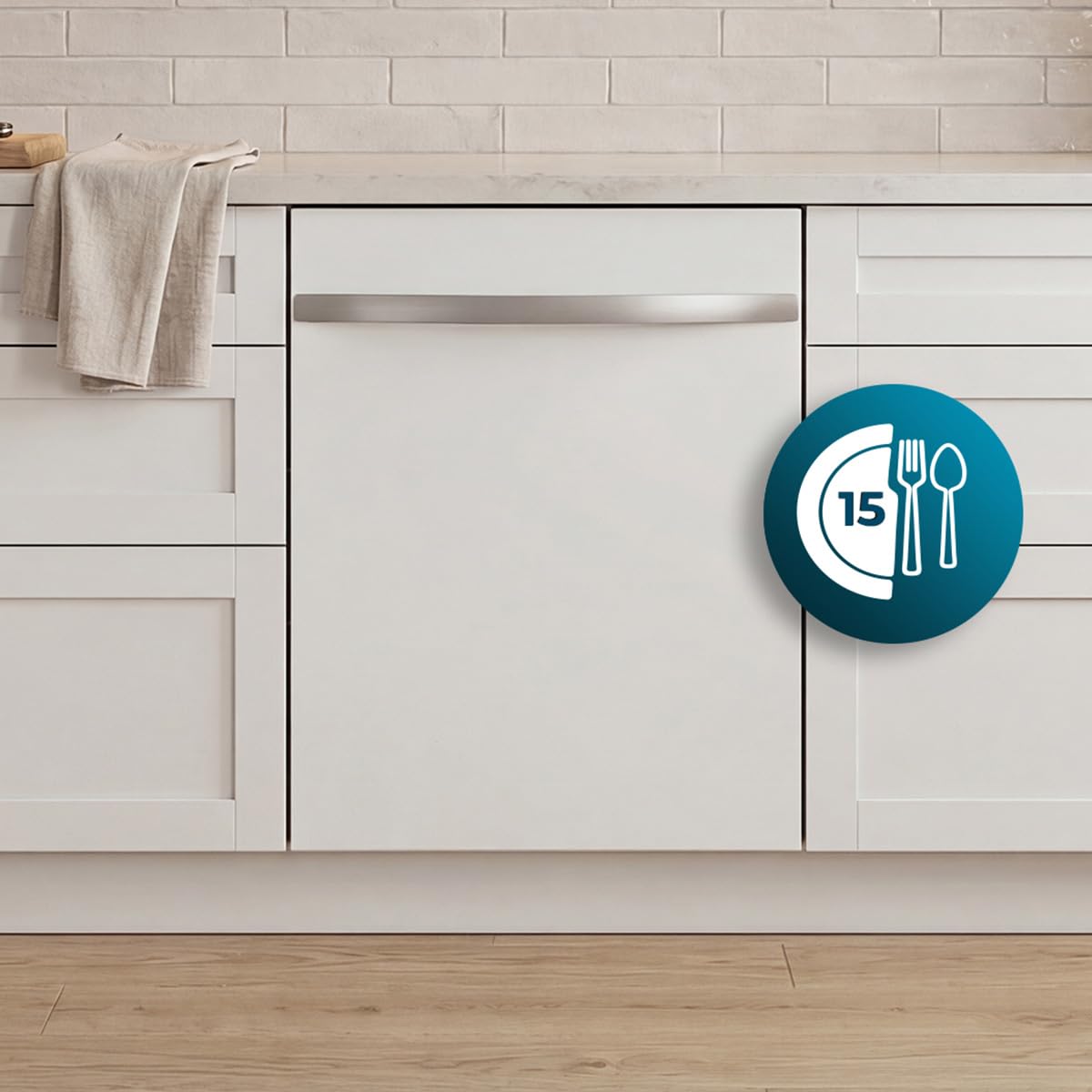 Cecotec Wbudowana zmywarka Bolero Aguazero 60 cm 6320 Full-BI White Glass D. 1900W, 15 sztućców, 8 programów, ekran FullColor, Smart Wash, Turbo Dry+, AutoClean, Dual Zone Wash