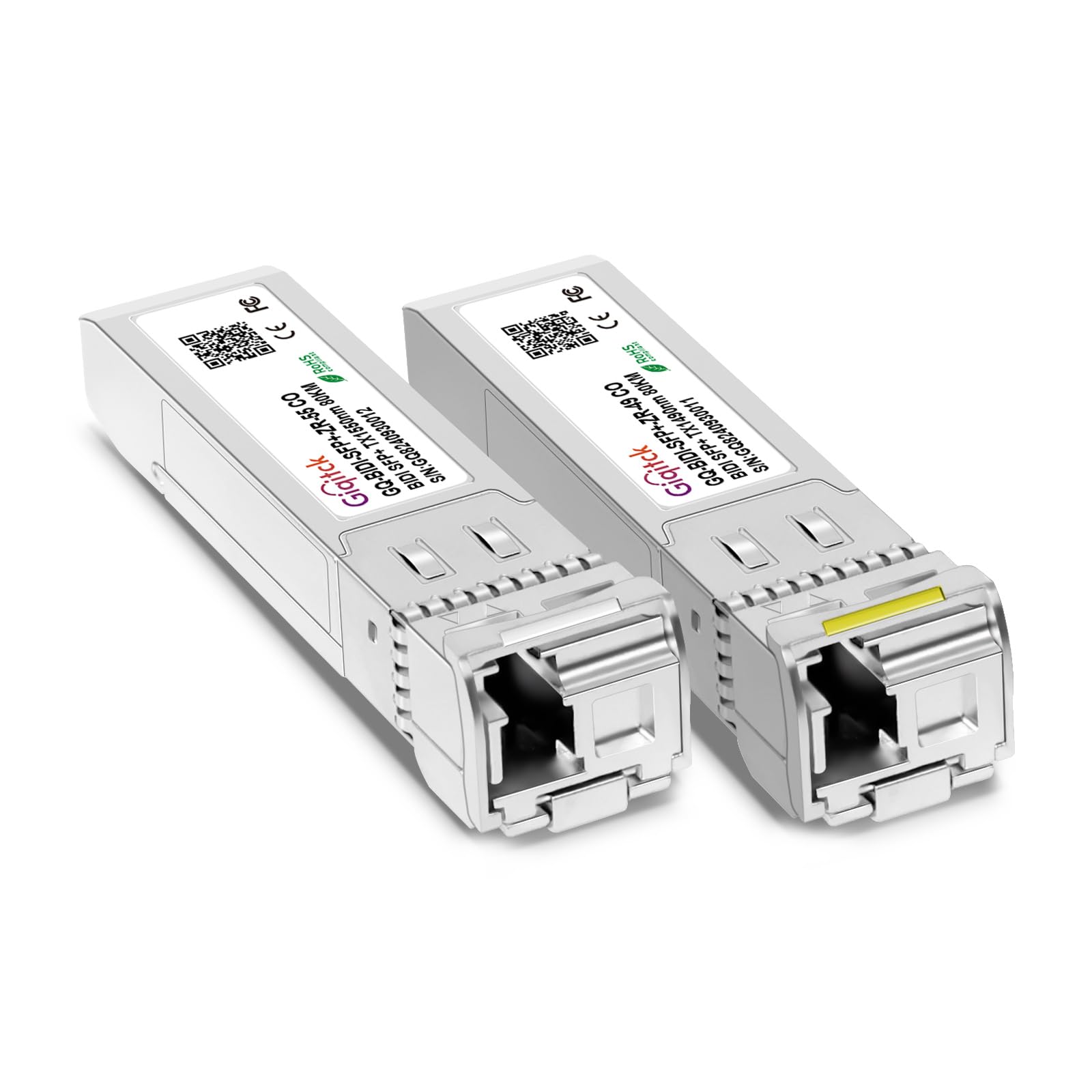 1 Pair 10GBASE-BX80-UD BiDi SFP+ Module, TX-1490nm/1550nm, RX-1550nm/1490nm 80km DOM Simplex LC/UPC SMF Optical Transceiver Networking Mini Gbic for Generic