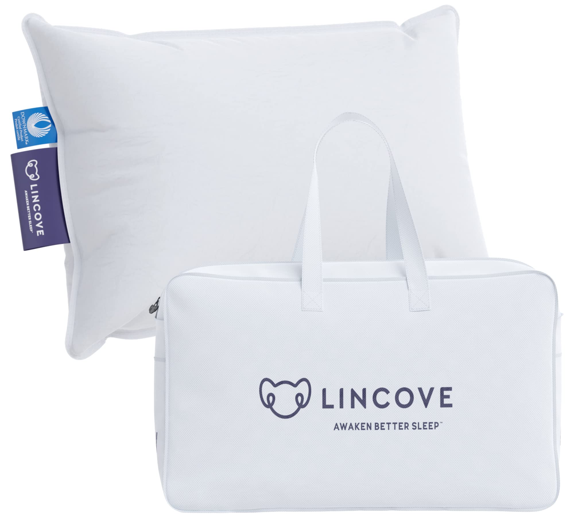 Lincove Microgel Travel Pillow - Global Recycled Standard Certified - Plush and Cozy Luxury Pillow to Support Head, Neck, While Sleeping on Airplanes, Cars, Hotels & Home - 13