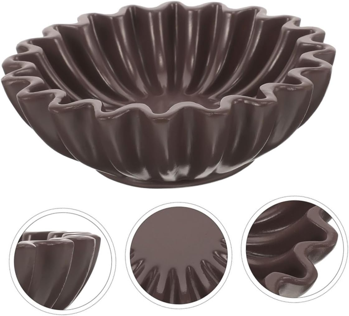 Healifty Decorative Bowl with Leaf Edge 10-inch Black Resin Candy Dish and Jewelry Storage Organizer for Living Room Entryway Keys Holder Home Décor Accent