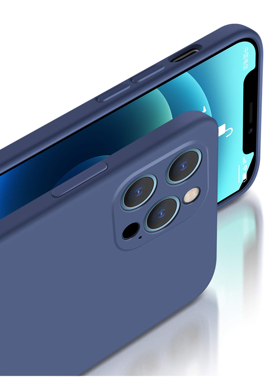 Płynne silikonowe etui kompatybilne z iPhone 12/12Pro 6,1 cala, ultracienkie miękkie żelowe gumowe całe ciało odporne na wstrząsy etui na telefon, 12
