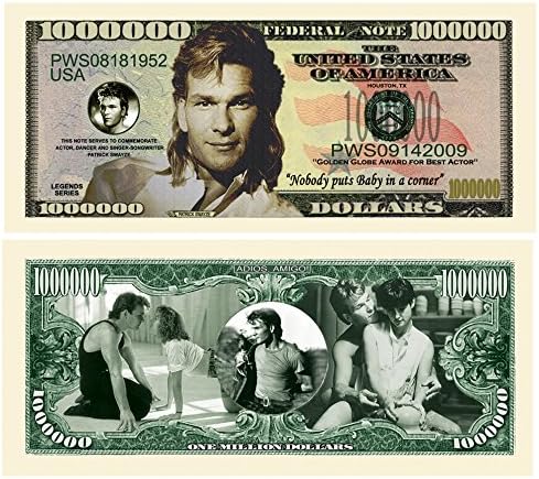 American Art Classics Pack of 5 - Patrick Swayze Million Dollar Bill - Best Gift for Fans of Patrick Swayze