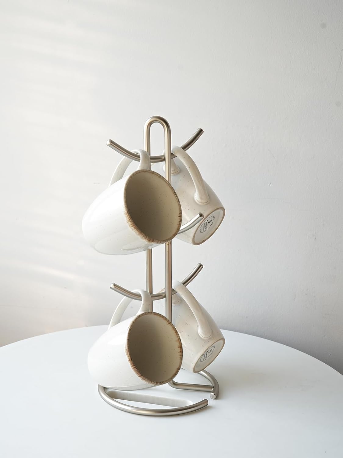 Bosmarlin Ceramic Coffee Mug Set of 4, 17 Oz, Coffee Cups with Big Handle, Microwave Safe, Unique Reactive Glaze (White, 17 Oz) - Image 7