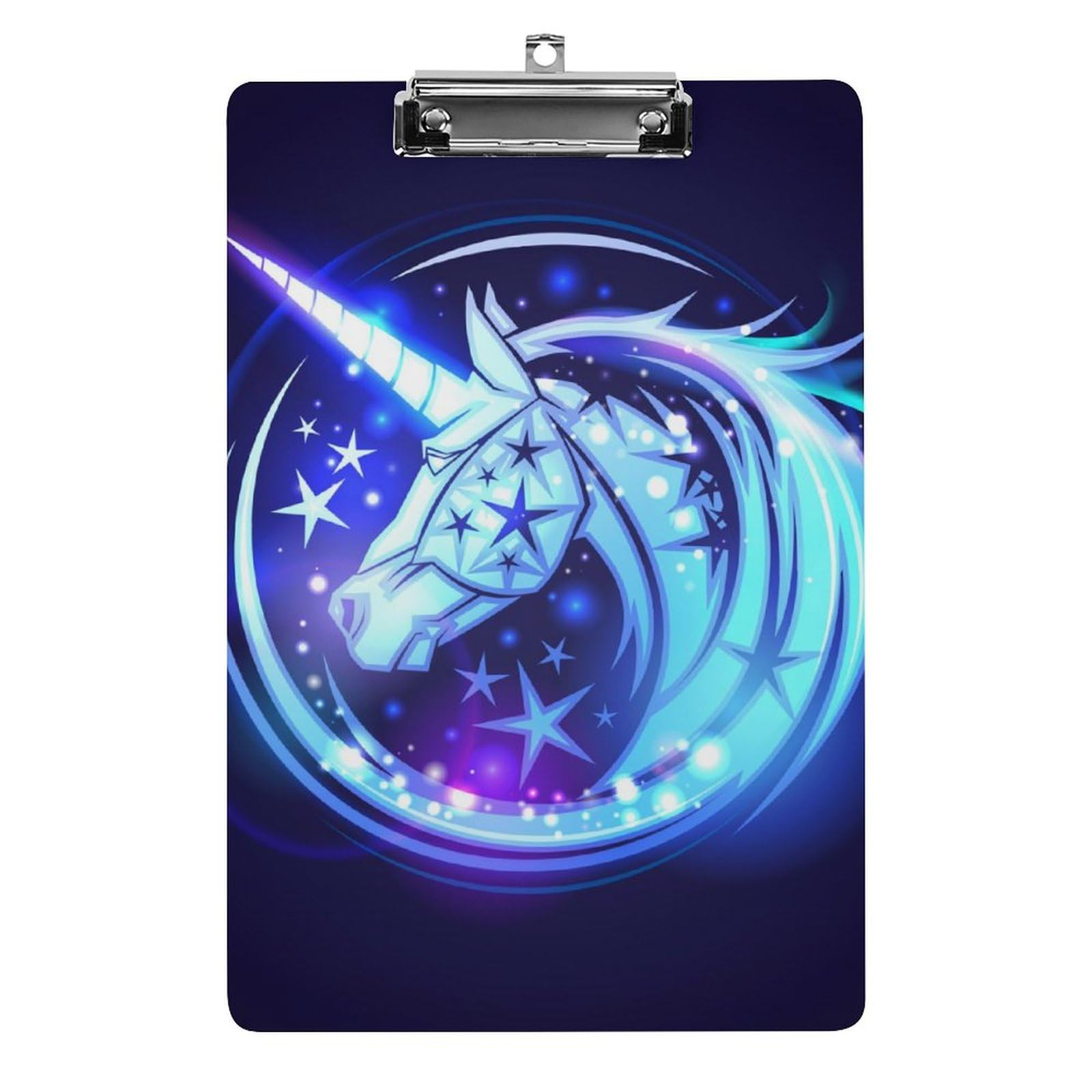 Porte bloc A4 licorne bleue avec pince à profil bas pour documents - 8