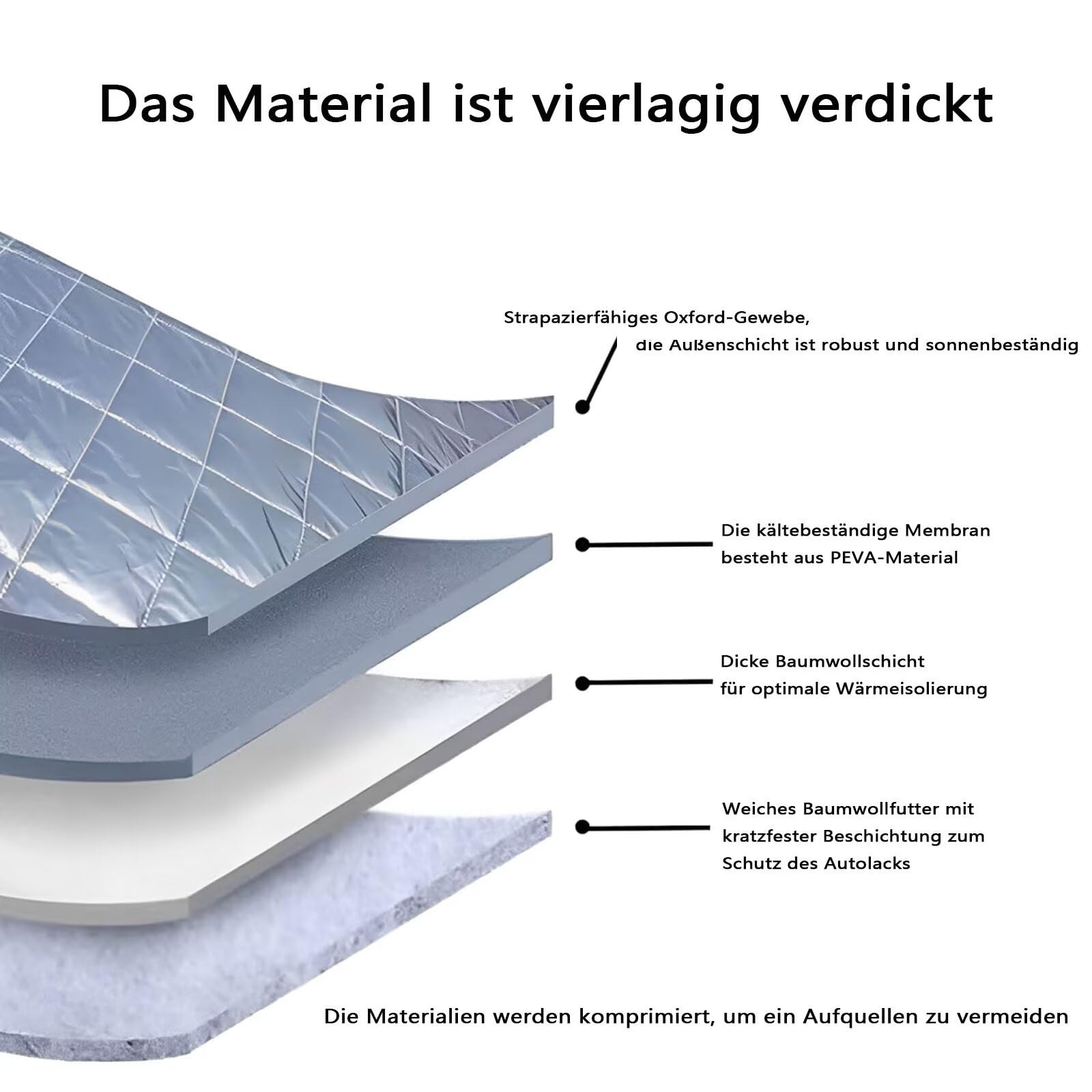 halbgarage hagelschutzplane Auto kompatibel mit Ford Kuga 2 2012-2019 ，Schnee, Staub, EIS, Frost,Hagel undEs bietet Schutz vor Sonne