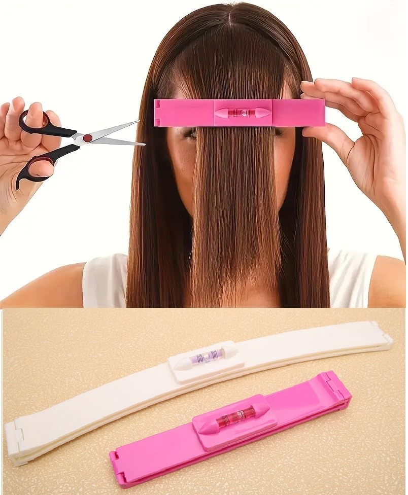 Kit 2 Regua Corte Magico Pente Creaclip Franja Cabelo Style alinhamento preciso Corte Facil