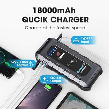 メンテナンス TOPDON VOLCANO Jump Starter 1500 TOPDON Volcano 2000 Portable Jump starter, Power bank and