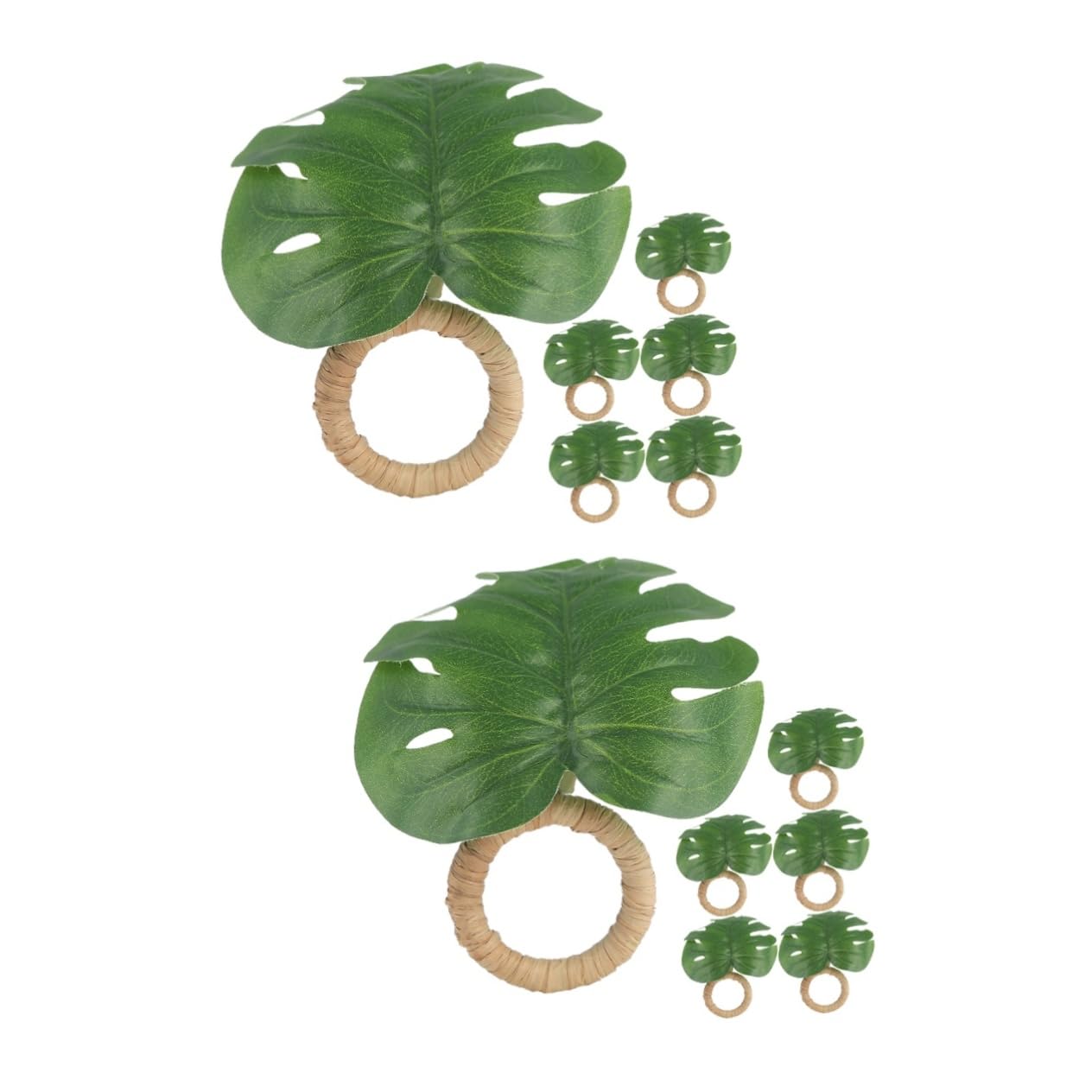 GLEAVI Servilletero Acción De Gracias Decoración Boda con Servilleta Natural Y Follaje Verdor Artificial Simple para Forma Anillos De Servietes 6 Piezas X 4