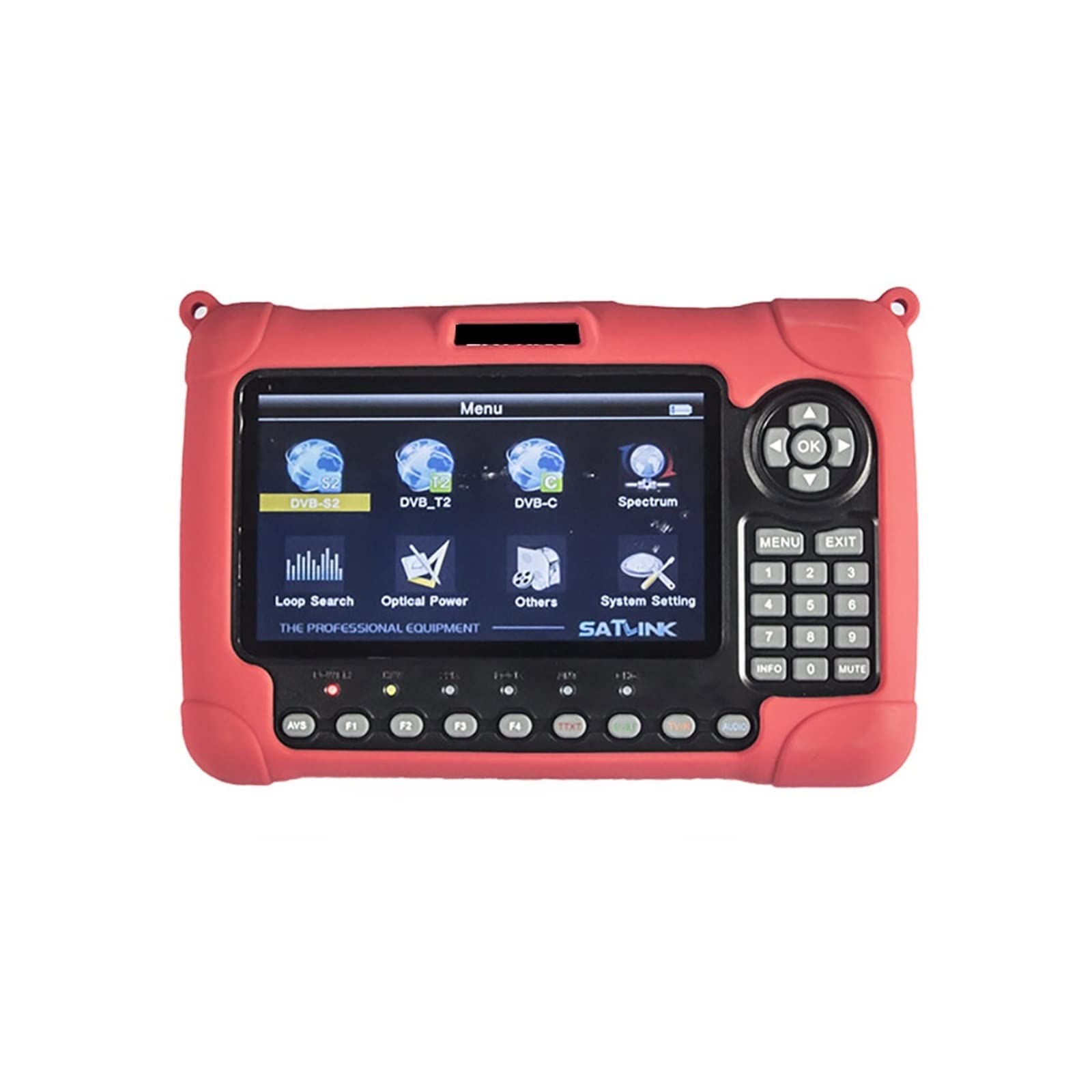 Buscador de satélites, Medidor de buscador satélite Digital Pantalla LCD HD 7 Pulgadas DVB-S2 DVB-T2 DVB-C Analizador Espectro Constelación