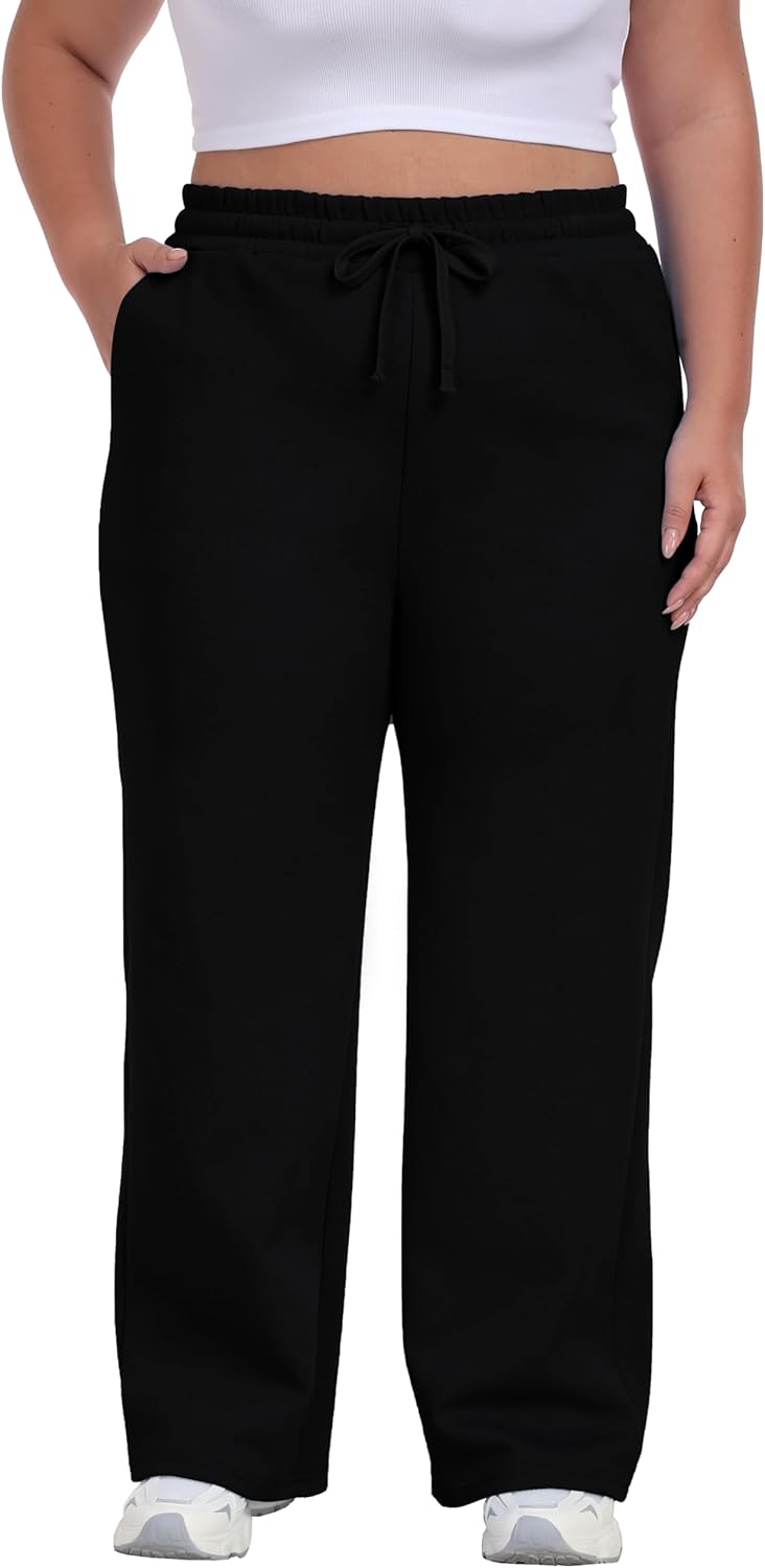 Cheapestbuy Womens Plus Size Sweatpants Straight Leg Baggy Pants Drawstring Casual Pants Athletic Joggers with Pockets - Image 6