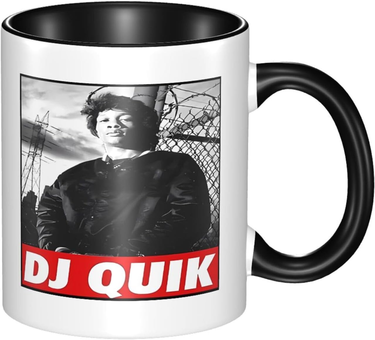 Dj Quik Mug Ceramic Tea Cup With Handle For Travel Gift Dorm 12 Oz Black