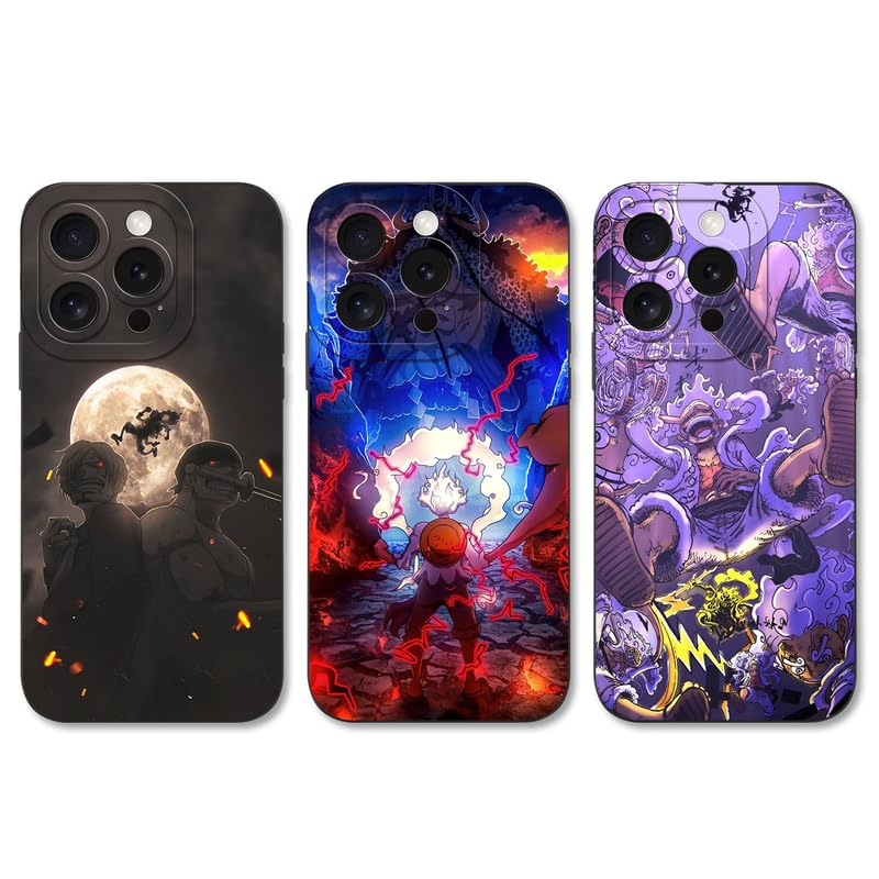 Custodia IPhone 15 Pro Con Motivo Anime Zoro E Gear 5 – 2 Pezzi In TPU Trasparente Morbido – Cover Manga Antiurto 6,1″ - 5