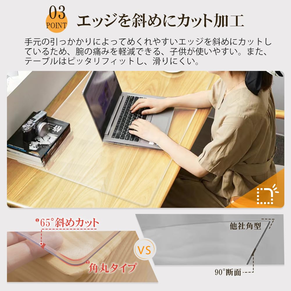 Amazon | Brodio デスクマット 透明 学習机 小型/大型 PVC製「厚さ2mm+