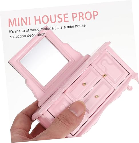 Miniatura 4 de Veemoon Mini aparador Mini muebles de madera, mini tocador de escritorio, muñeca, mini gabinete, mini mueble de madera, decoración de paisaje, mini