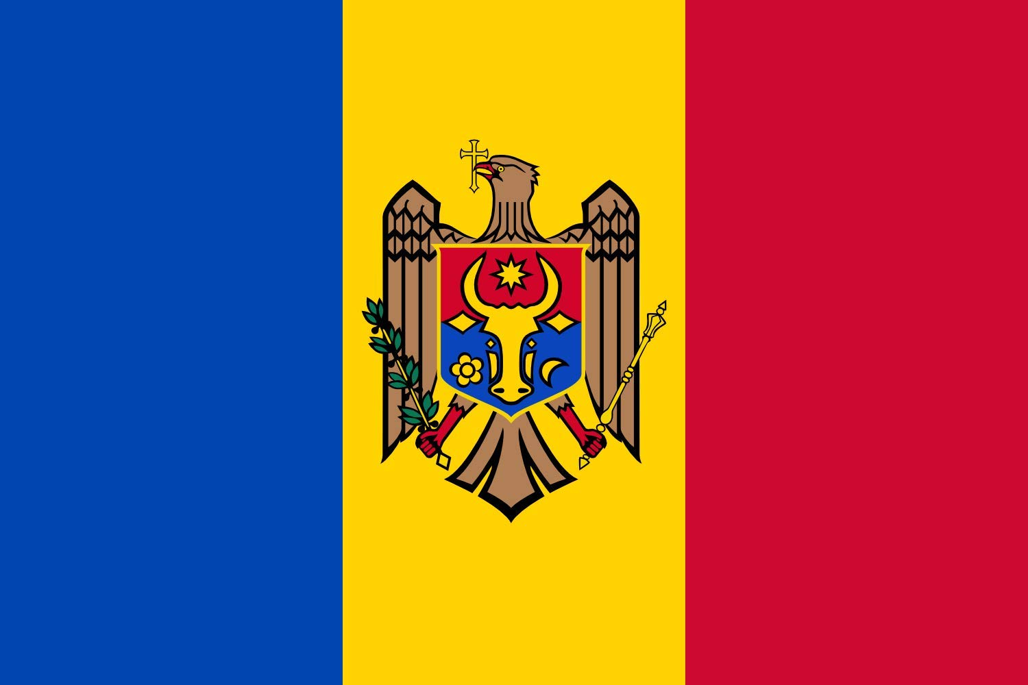 Drapeau Moldova grand format République de Moldavie drapeau paysage 3-2 extérieur