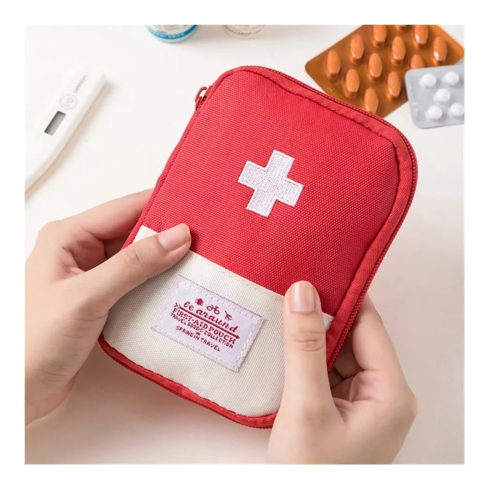 Sac de voyage pour médicaments - Pochette de rangement pour pilules - Pour l'extérieur, les urgences, la maison - Transport facile - Bleu - Taille XL