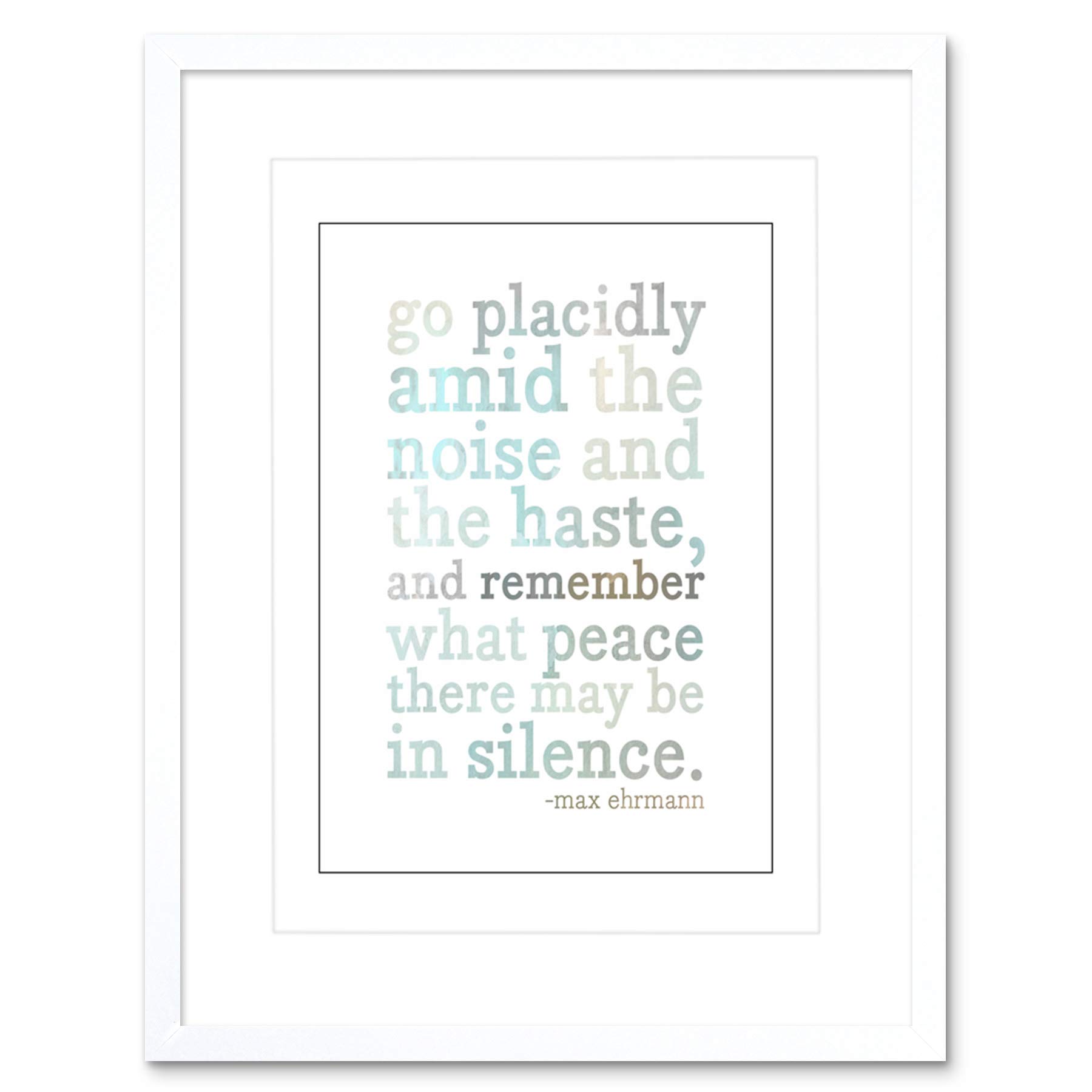 Wee Blue Coo Quote Desiderata Poem Ehrmann Framed Wall Art Print
