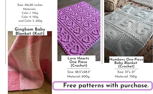 Cotton To The Core Knit & Crochet Heather Yarn, Soft For Babies, (Free Patterns), 6 Skeins, 852 Yards/300 Grams, Light Worsted Gauge #3 (Jean Blue) #TOP3