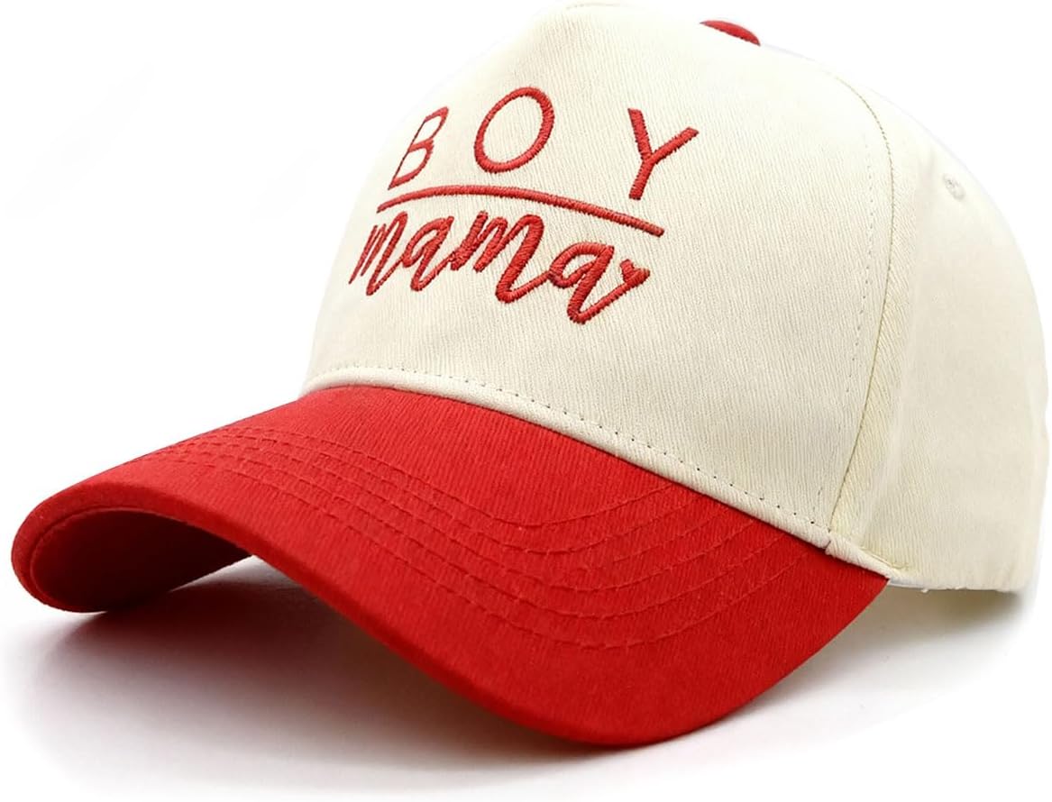 Waldeal Boy Mama Trucker Hats for Women, Two Tone Snapback Cap Embroidered Boy Mom Baseball Cap, Christmas Birthday Gifts - Image 7