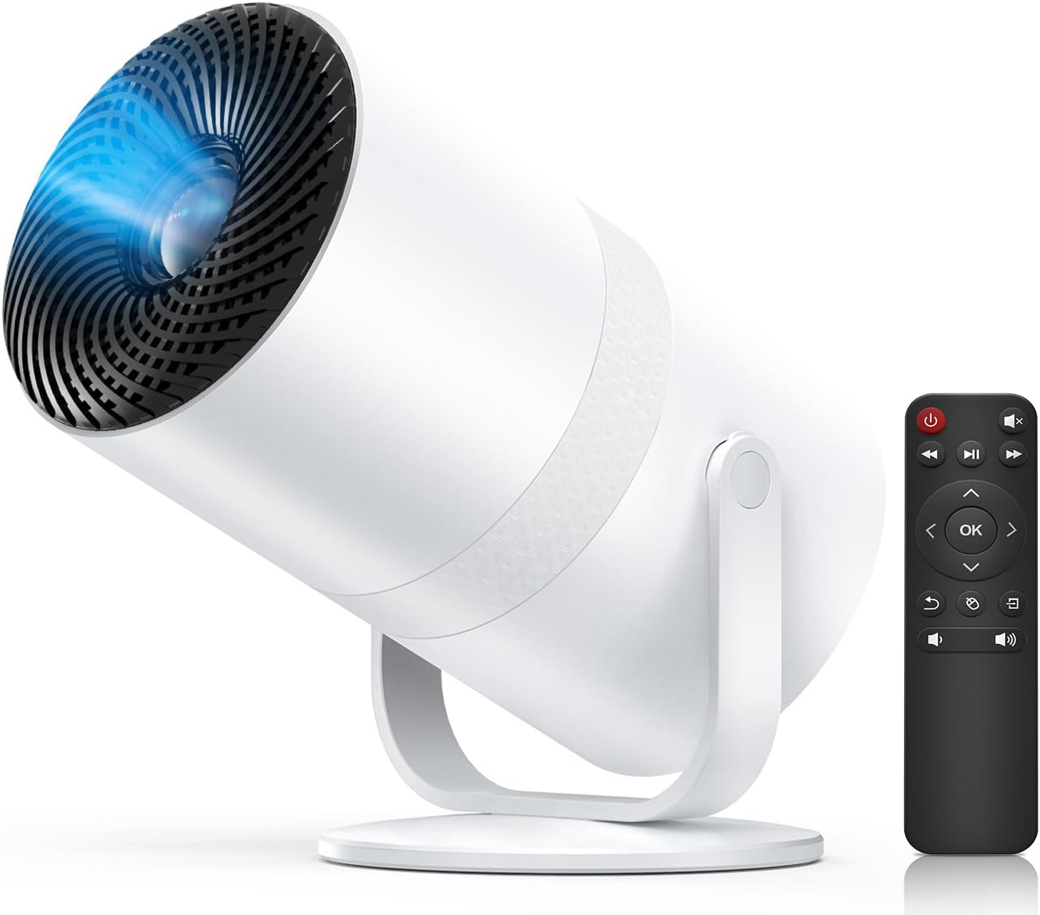 プロジェクター 家庭用【業界初超小型＆軽量・Android TV 搭載・270°回転】 プロジェクター 小型 25000lm 1080P 天井投影 WiFi6 Bluetooth5.4 自動台形補正 Hi-Fiスピーカー 50%ズーム機能 