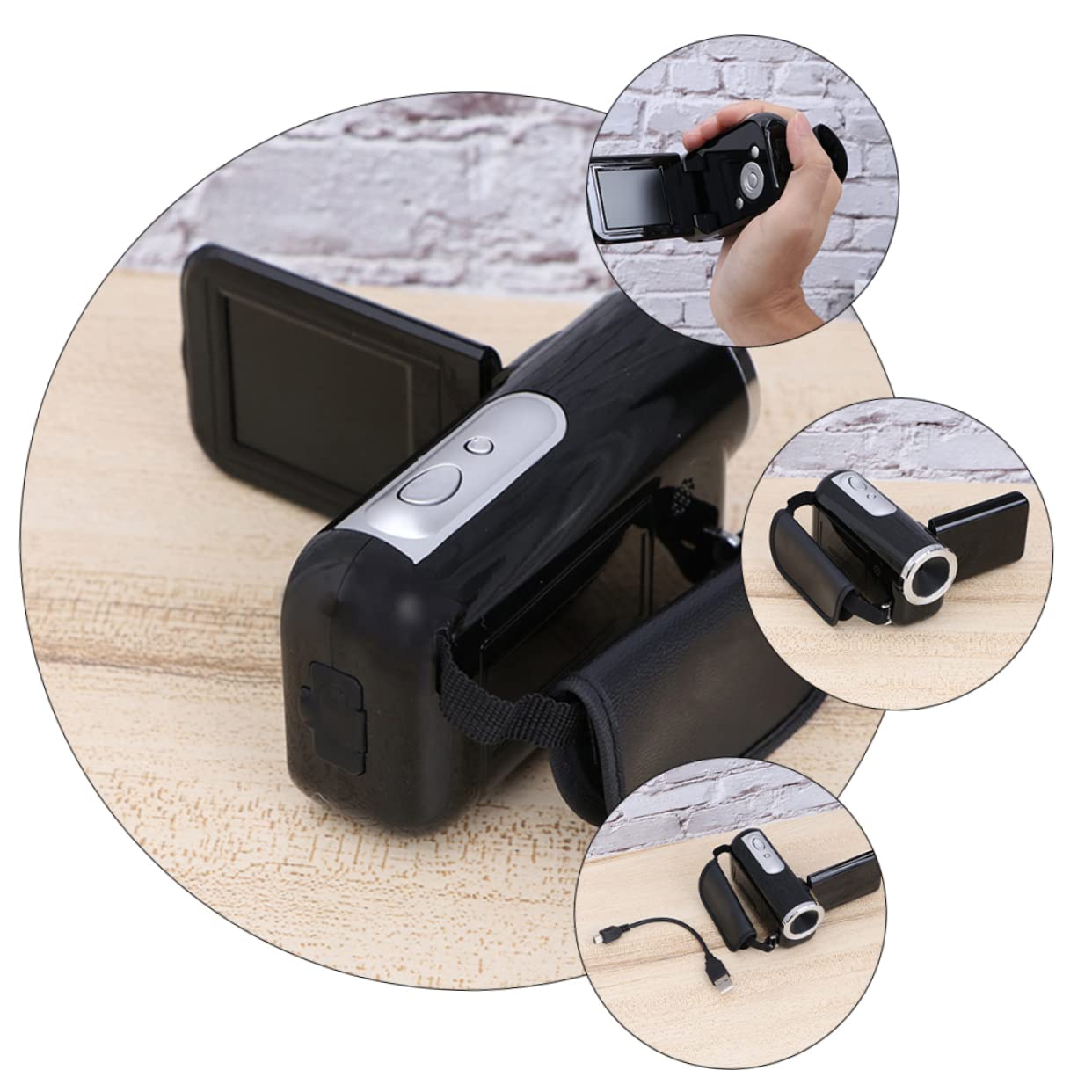 NUOBESTY Caméscope Numérique Mini Dv 16mp Interpolation Écran Tft 2 Pouces, Zoom Numérique 16x, Plastique Léger, Fonction USB 1.1, Alimenté par 3 Piles AAA