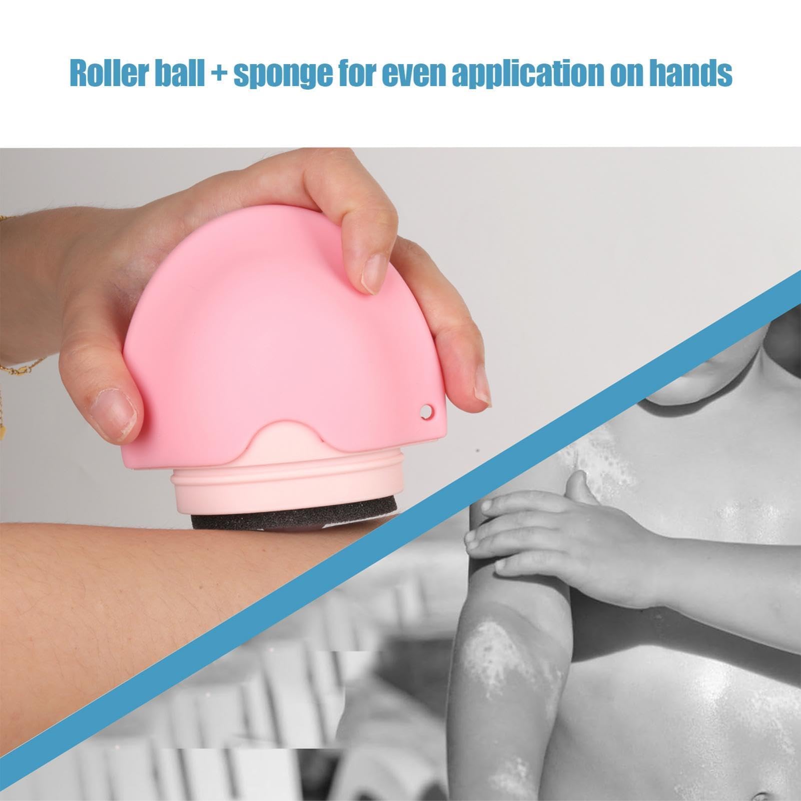 Flacone applicatore arrotolabile, ricaricabile, riutilizzabile, per protezione solare, dimensioni da viaggio, per bambini e adulti (rosa)