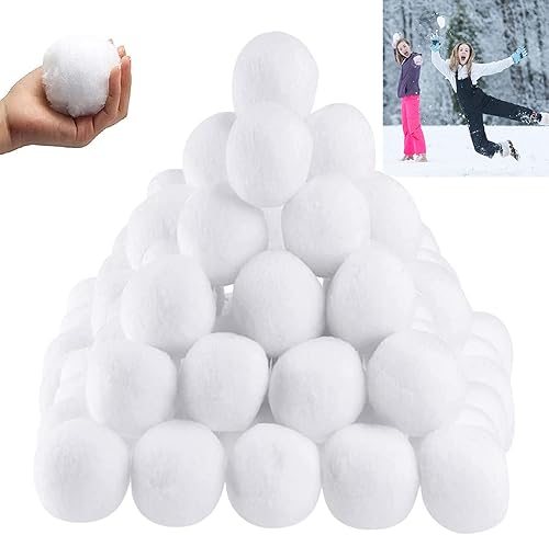Juego de 55 bolas de nieve para interiores, bolas de nieve falsas para niños en interiores, bolas de nieve artificiales, decoración de árbol de