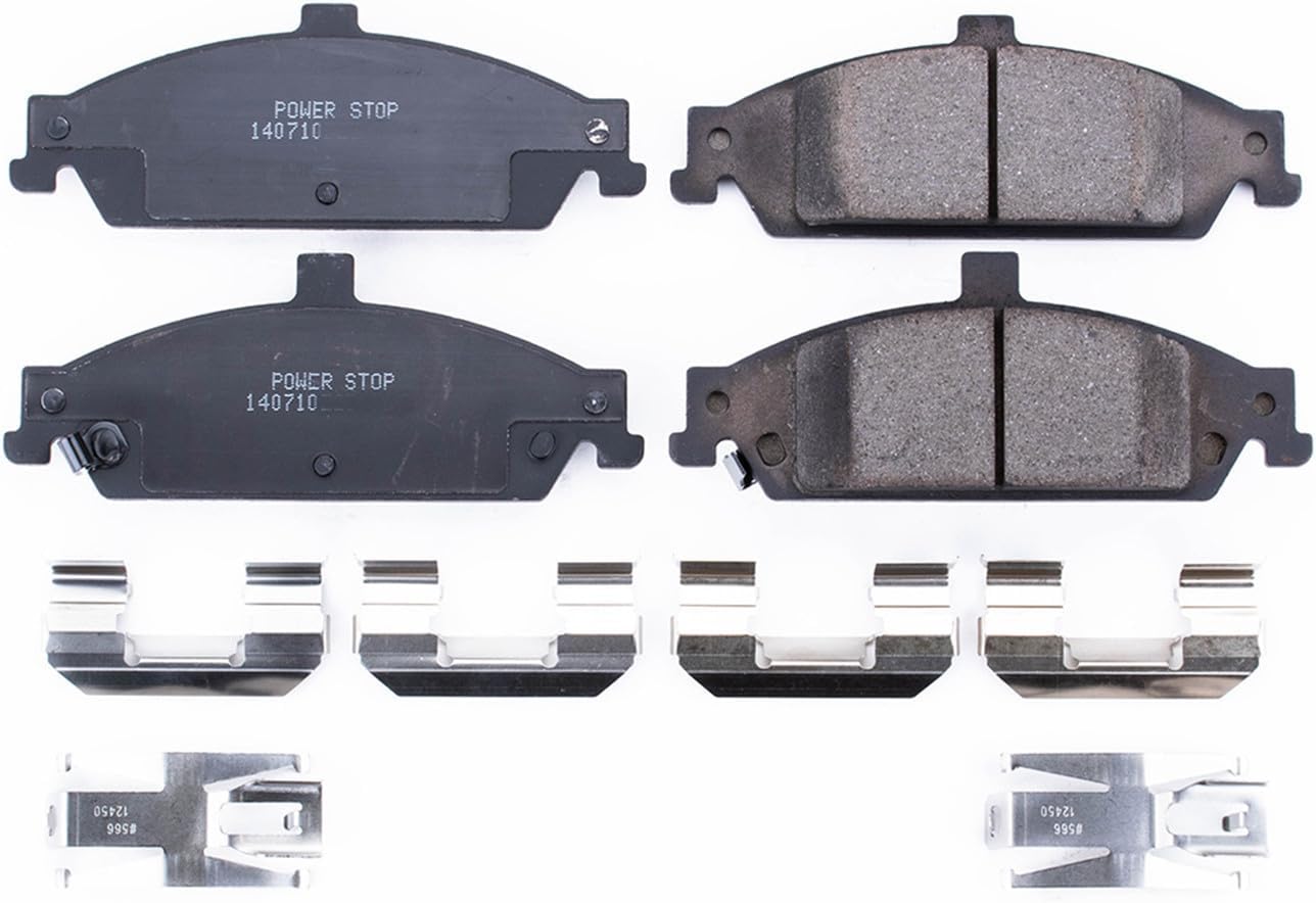 PowerStop Front Brake Pads For Chevrolet Classic 2004-05 |Malibu 1997-03 |Oldsmobile Alero 1999-04 |Cutlass 1998-99 - Z17 Ceramic Brake Pads With Installation Hardware, 17-727