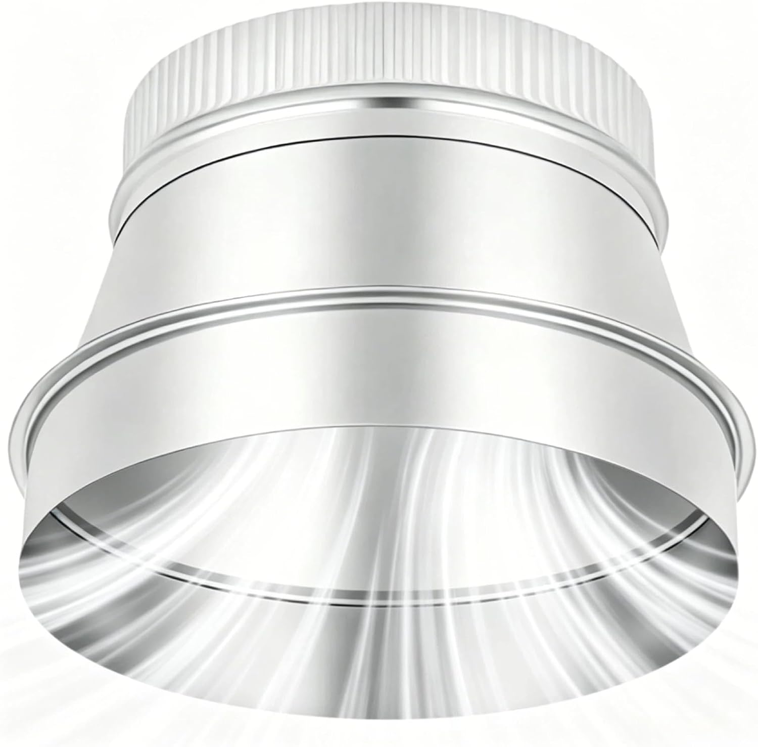 8 inch to 6 inch Dia Duct Reducer Galvanized Steel Air Duct Adapter Metal Pipe Increaser Connector,Vent Reducer for Bathroom Kitchen Ventilation Systems
