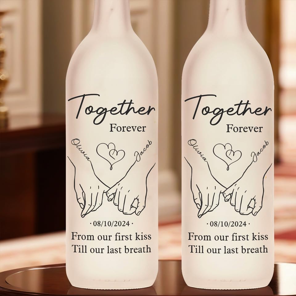 Joy Crafters Custom Bottle Lamp, Personalized Anniversary Wedding Gifts for Husband and Wife, Him and Her, You are The Reason I Believe in Magic, Couple Gifts for Him and Her, Custom Bottle Lights