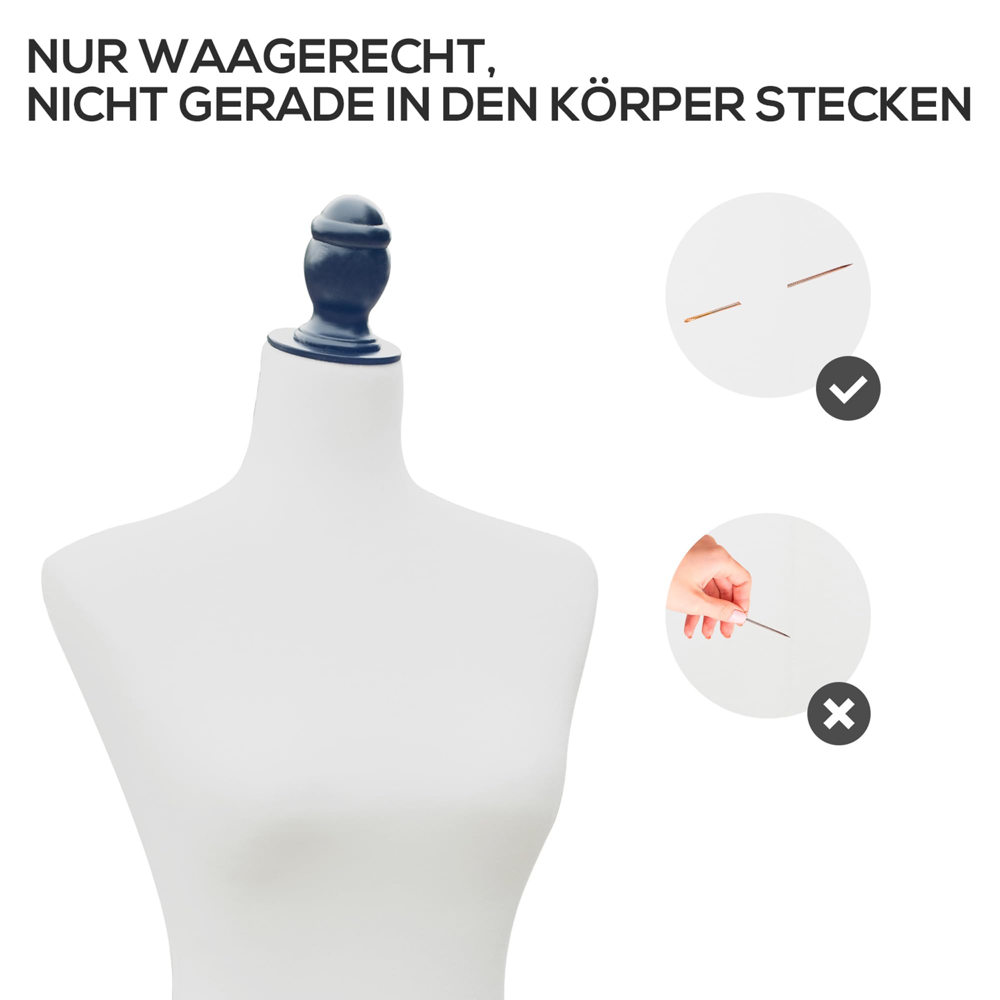 HOMCOM Schneiderpuppe Verstellbar Damenbüste für Damenkleidung Weiß | Weiblich, Schneiderbüste, Kleiderpuppe, Schaufensterpuppe