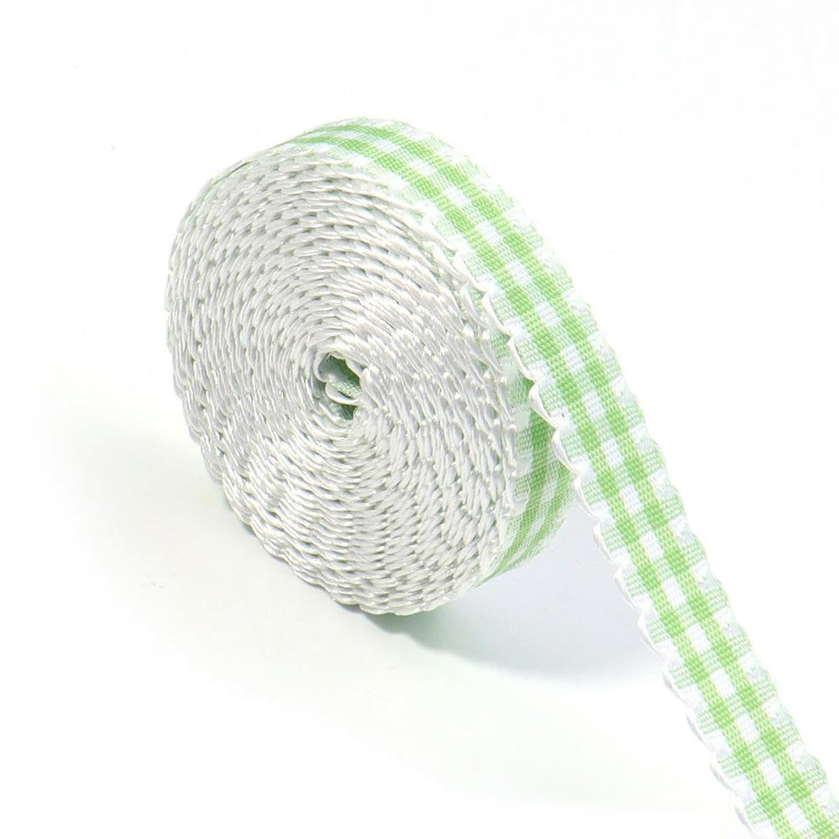 CIVIOOH 5Yards 10mm Plaid Cotton Ribbon Wedding Decoration DIY Sewing Fabric Handmade Bow Ribbons Gift Packaging