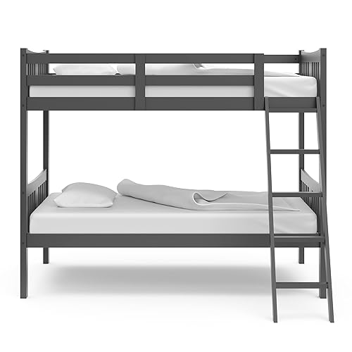 Miniatura 9 de Storkcraft Caribou Bunk Bed Twin Over Twin Bunk Bed (Gray) - GREENGUARD Gold Certified, Twin Bunk Beds for Kids, Converts to 2 Individual Twin Beds,
