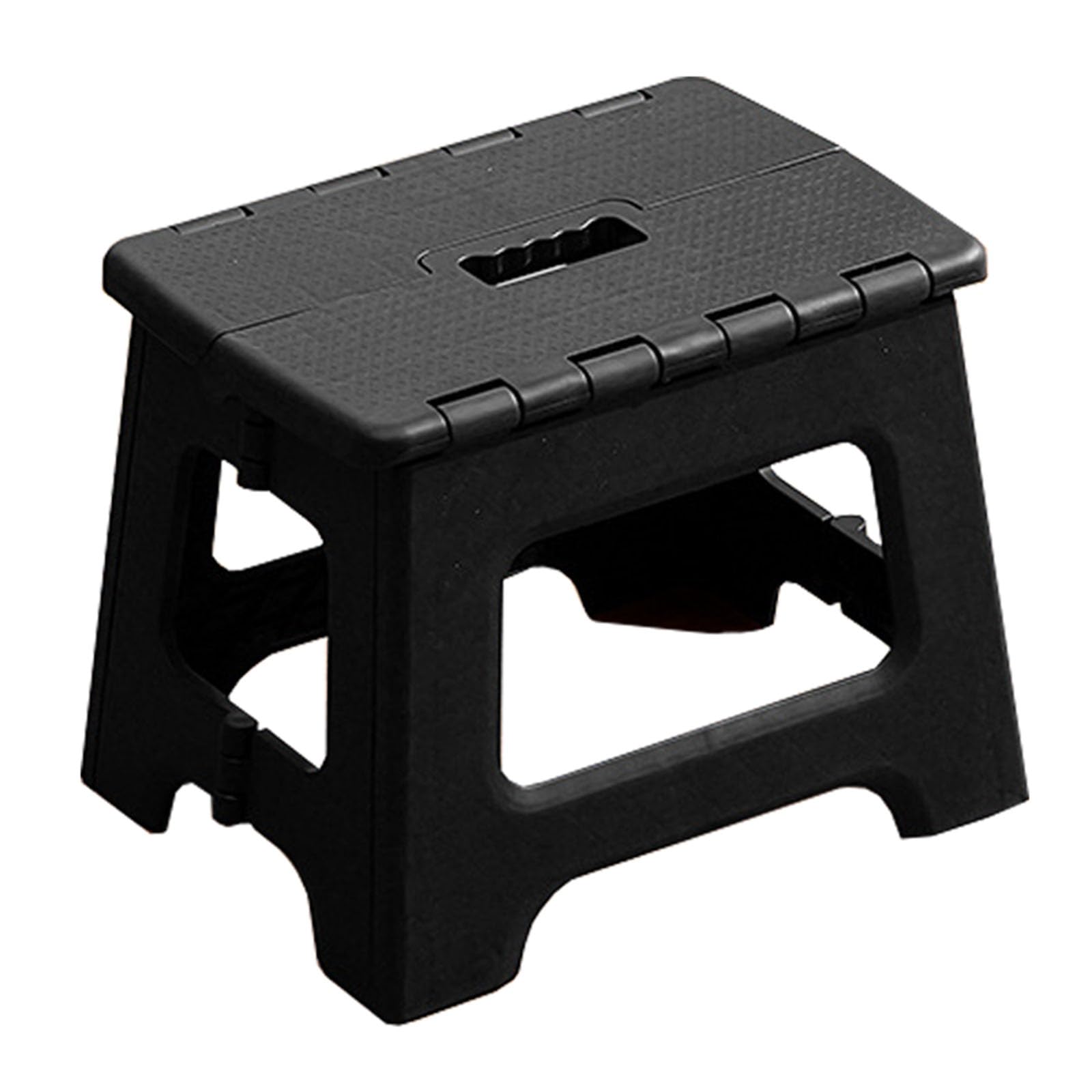 CXFSCD Folding Step Stool Non-Slip, with Handle, Space Saving Easy Carry, Multiple Colors Available, for Indoor/Outdoor(Size:S,Color:Black)