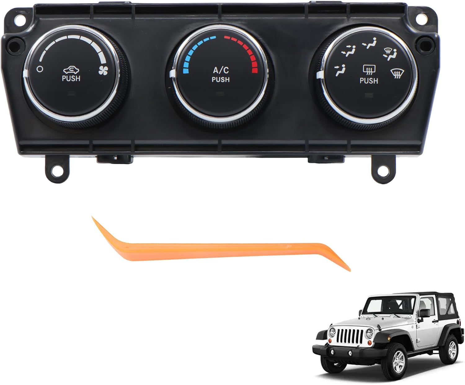 Manual A/C Control Switch Panel with Rear Defrost Replacement for Wrangler 2011-2013 Replacement for 55111168AI