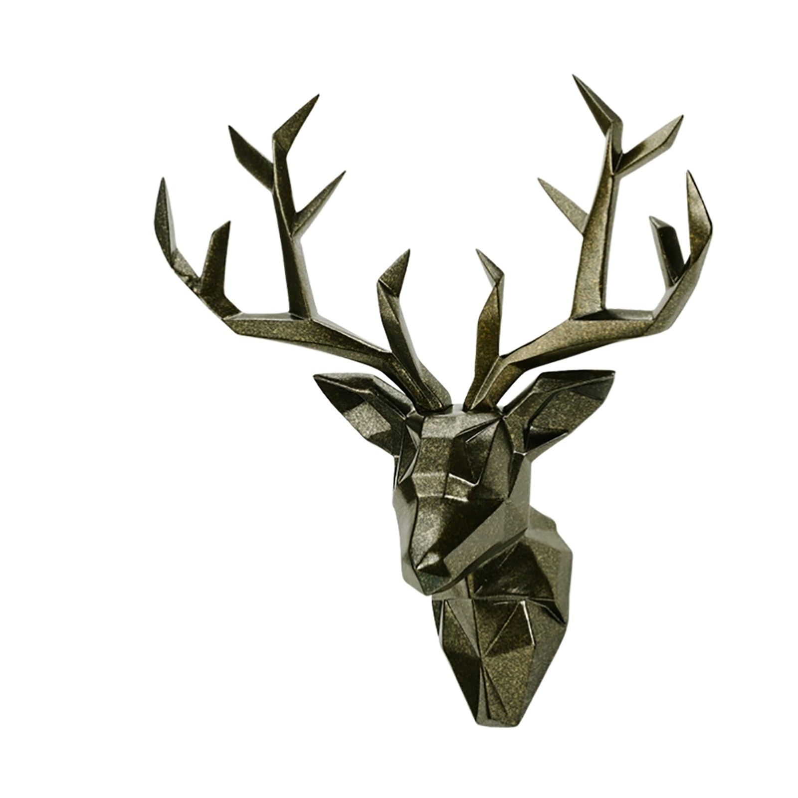 LMYSXAOZ Wall Decor Deer Head,Modern Art Animal Decoration Mounted Ornaments Head Mount Artificial Decor,Large Hanging Faux Taxidermy Stag Antler Sculpture