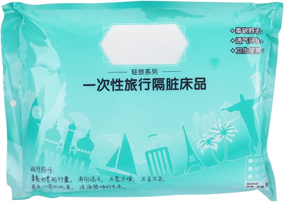 Yosoo Bedding Set, 4 Piece Hotel Style White Non Woven Fabric Lightweight Travel Sheets with Breathable Comfort, for Business Travel Pregnant Women Hospital Patients