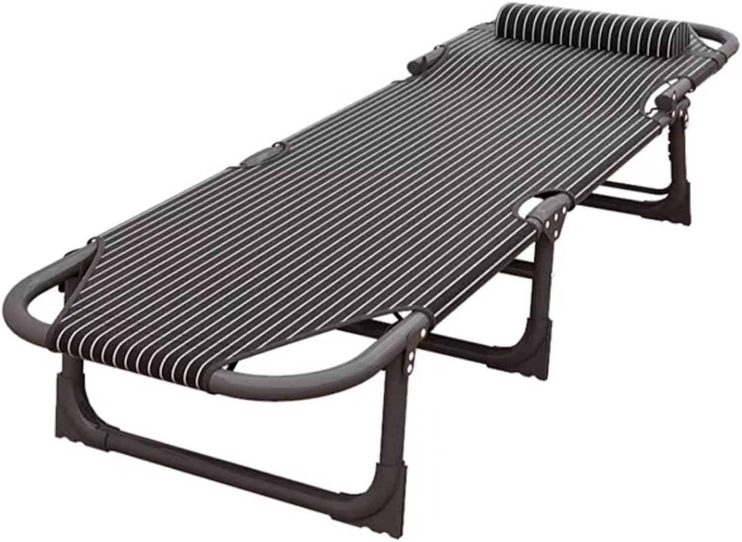 Portable Folding Adult Bed,Adult Folding Bed, Foldable Bed Frame Single Camping Cot 25MM Steel Pipe Support 4-Position Folding Chaise Lounge Chair for Indoor Outdoor Travel Heavy Duty Suppor