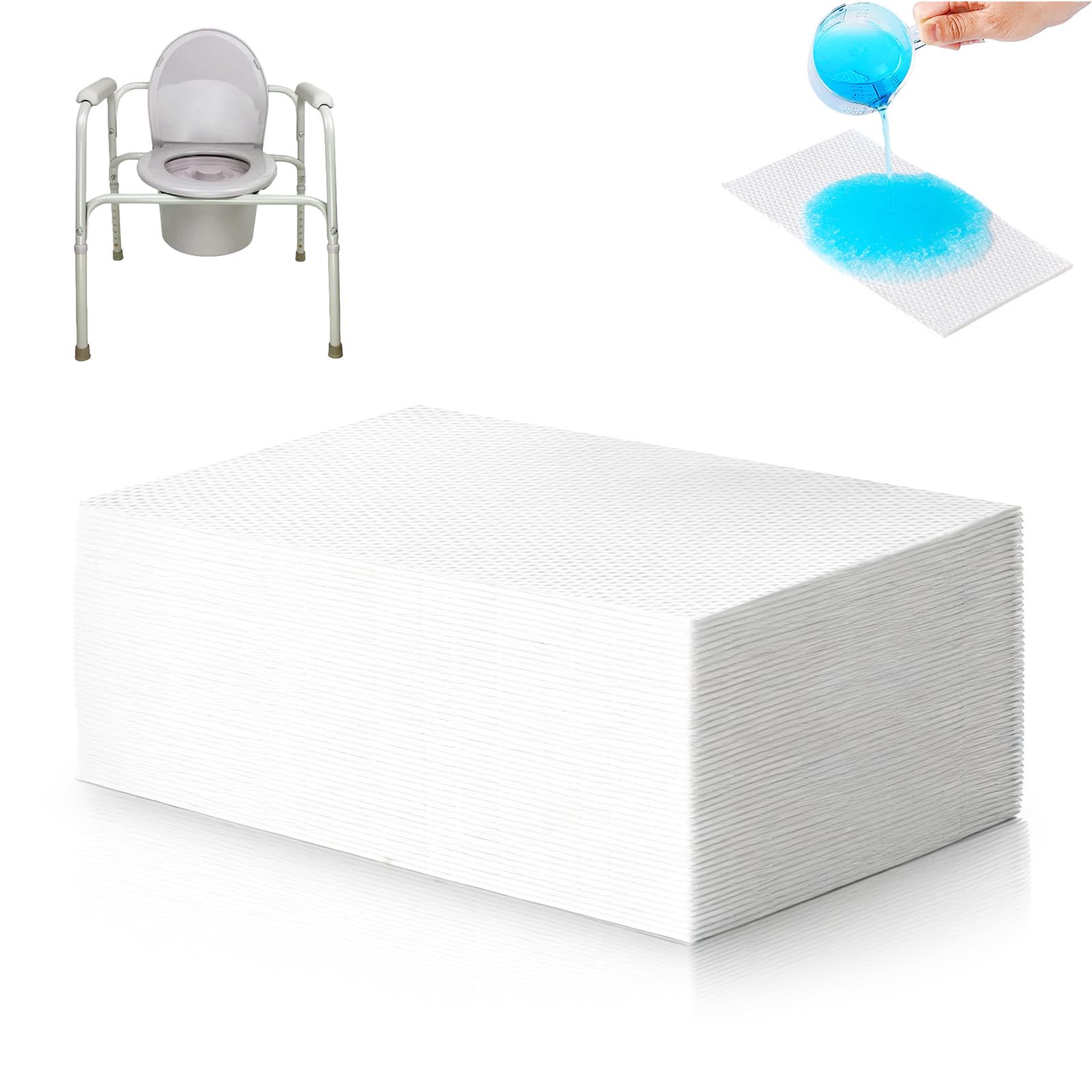 50 bolsas de inodoro absorbentes, 240 x 130 mm, almohadillas de inodoro portátiles con almohadillas absorbentes, almohadillas de inodoro superabsorbentes, absorbentes, bolsas de inodoro para adultos
