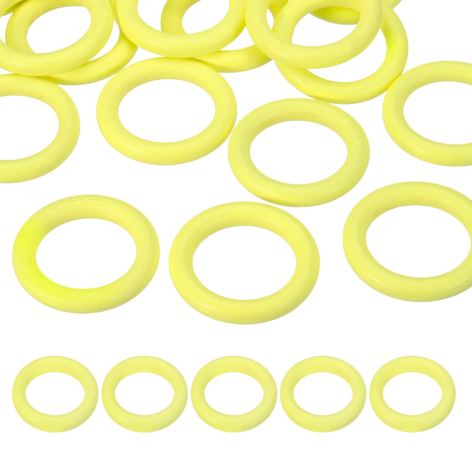 PATIKIL 50mm Natural Wooden Rings, 10 Pack Wood Ring Round Linking Rings Wood Loop Circle for Craft Pendant DIY Jewelry Making Macrame, Yellow