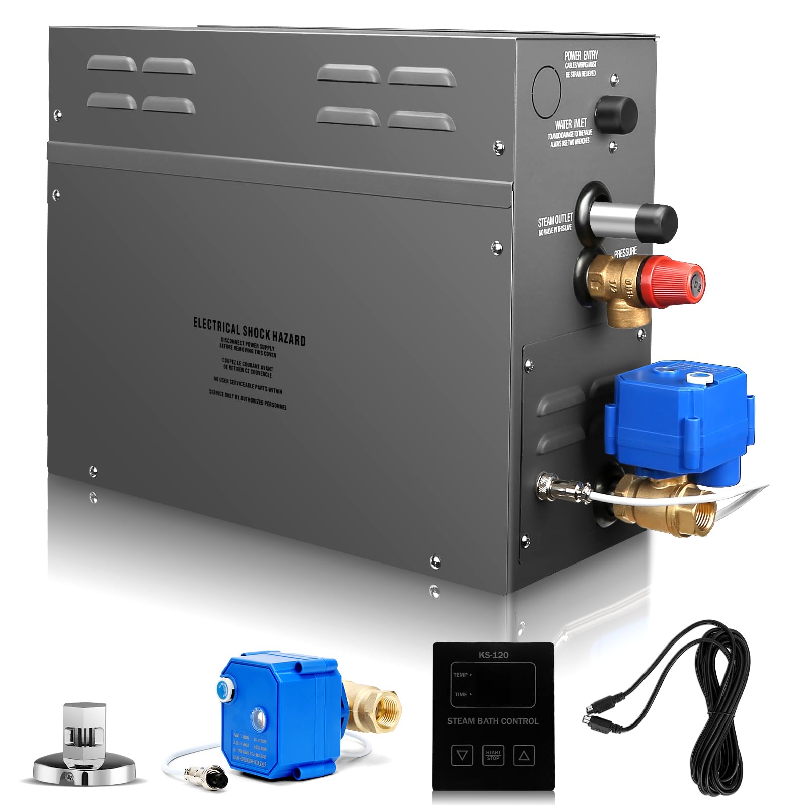 12KW Home Steam Generator with Waterproof Touch Screen Self-Draining System