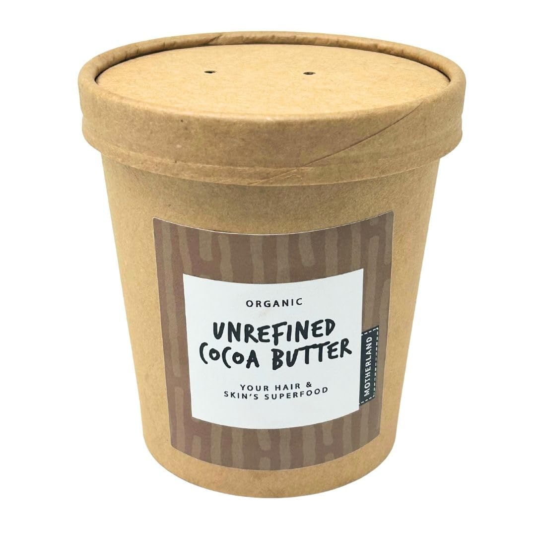 Unrefined African Cocoa Butter Moisturiser for Body & Face, Pure Raw Cacao Skin Food Used to Make Lip Balm & Lotion 400G