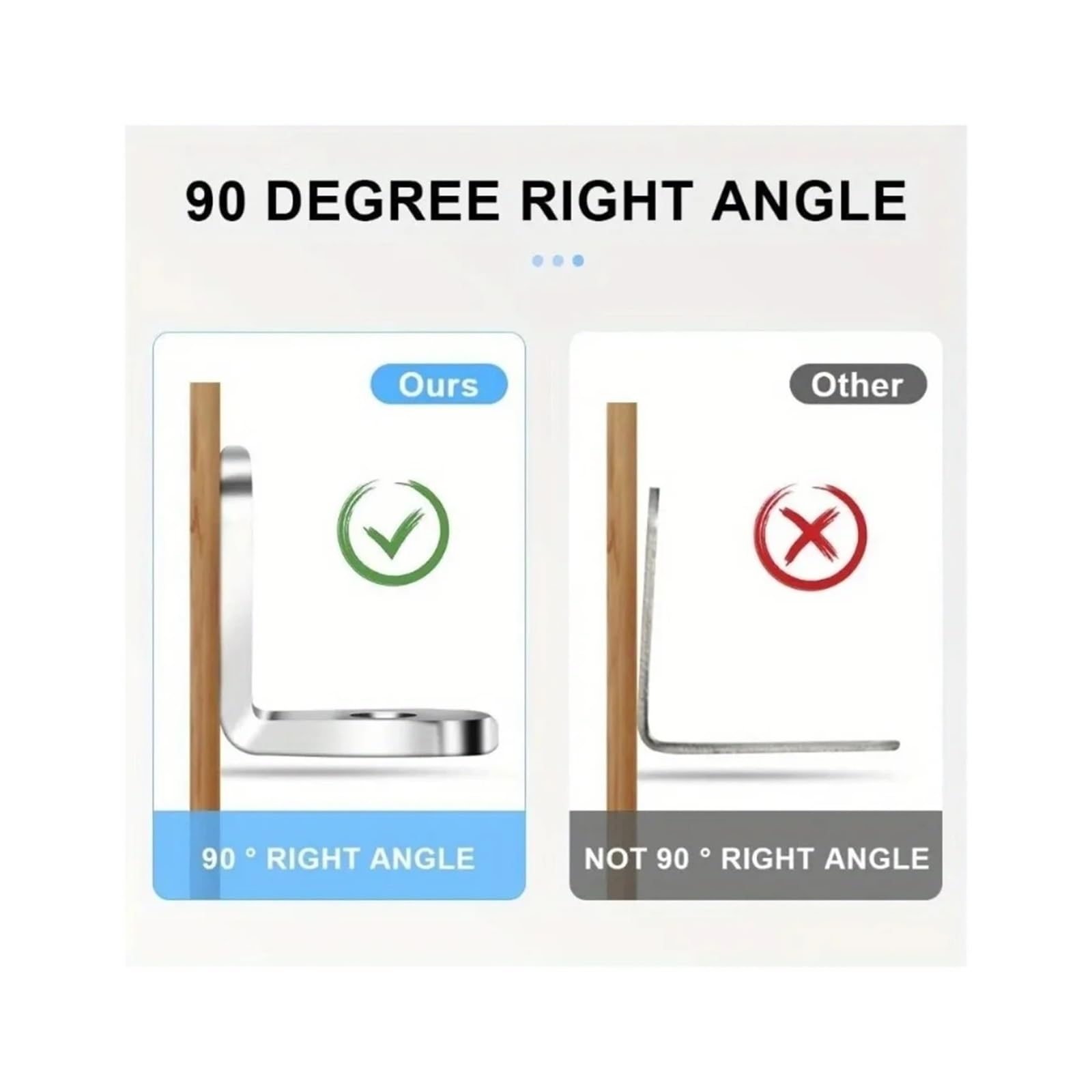 soporte angular en L, Abrazadera de conexión for fijación estantes muebles 90 grados(Dark 100PCS)